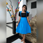 Bow Tie Two Tone Linen Frock