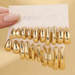 10 Pieces of Irregularly Shaped ABS Acrylic Gold CCB Lightweight Earring Set